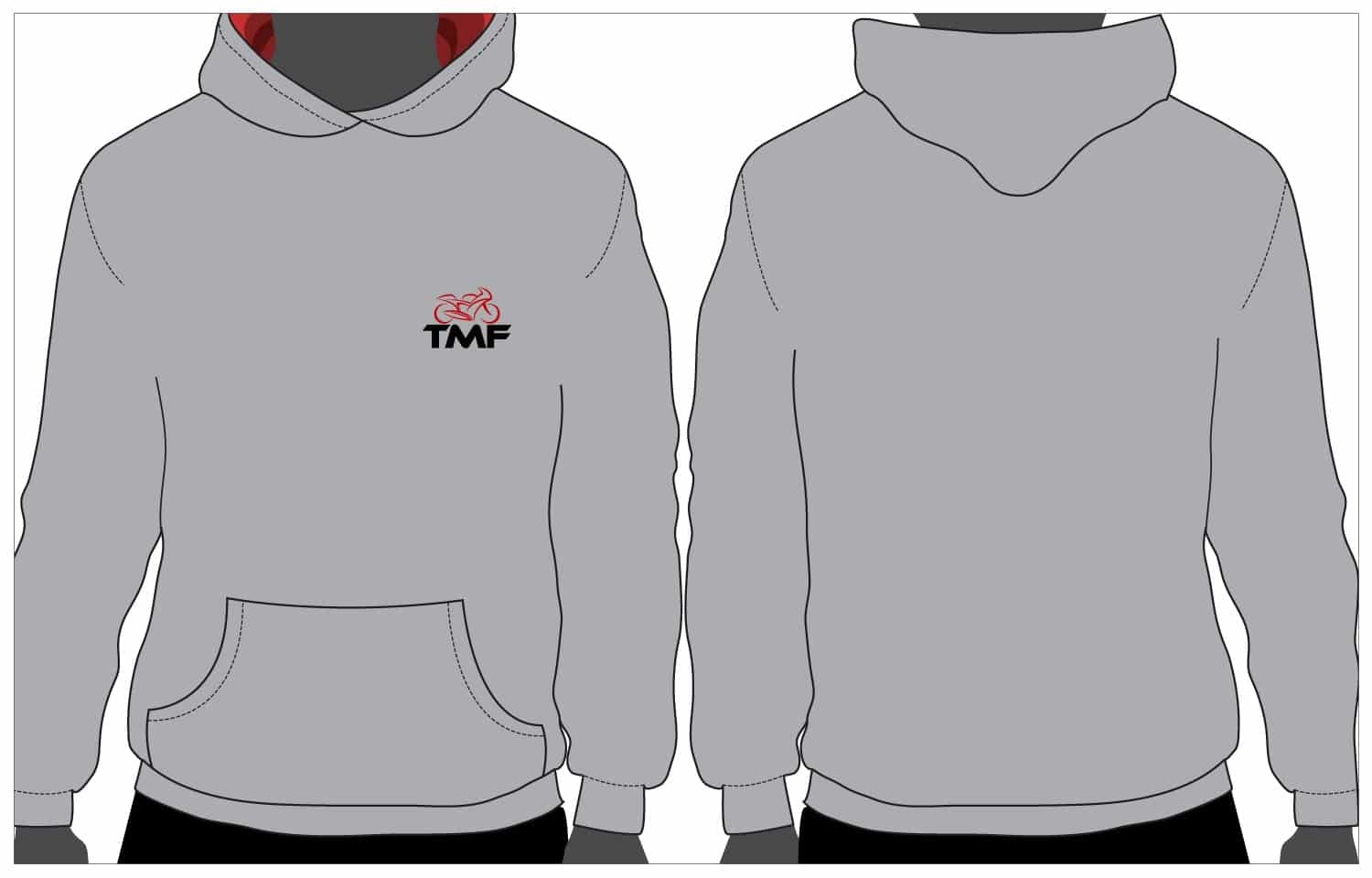 TMF Hoodie - Grey and Red