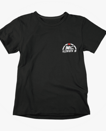 Mock up black t-shirt small logo