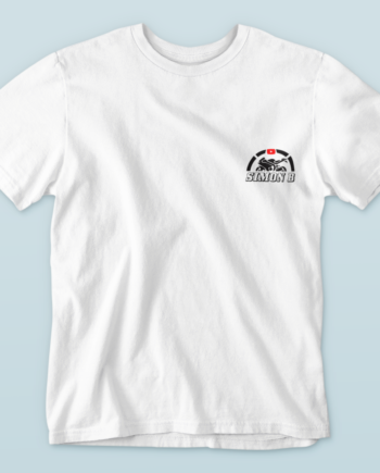 Mock up white t-shirt with small logo